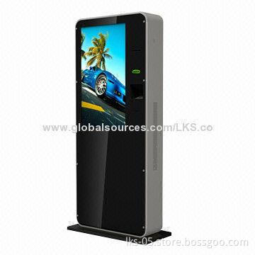Modern Lobby Kiosk with Big Screen for Promotional Marketing